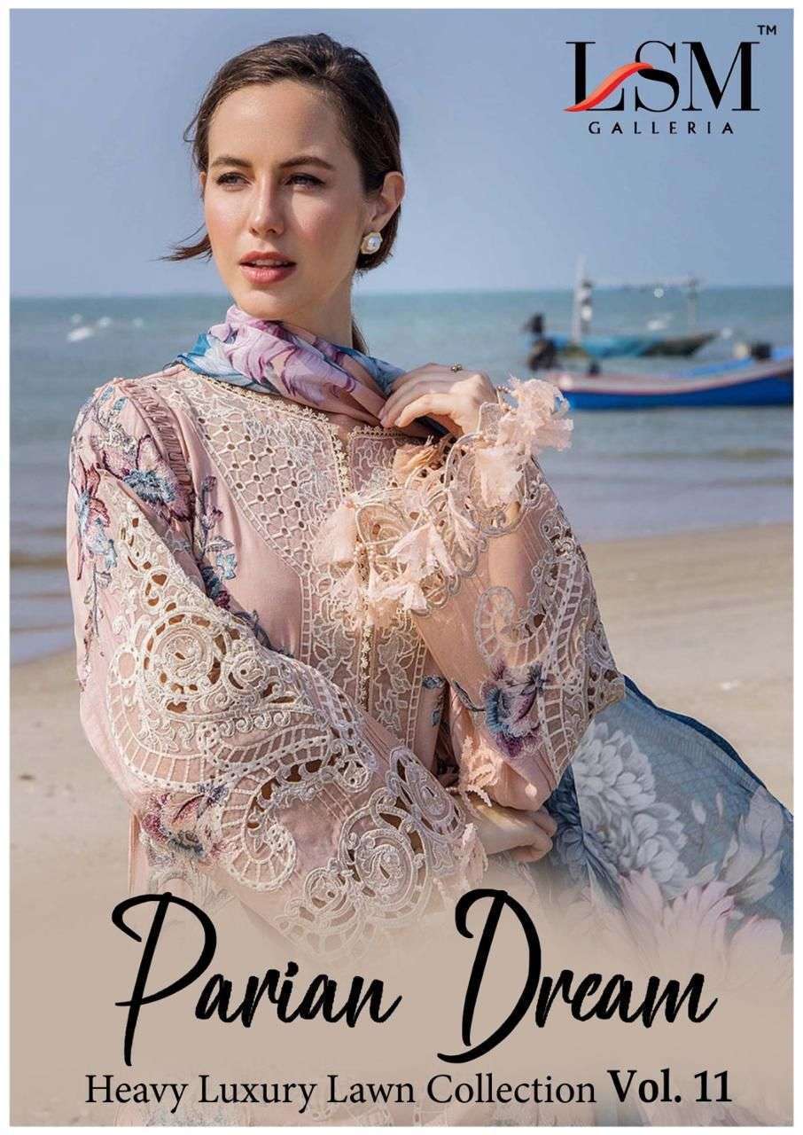 LSM GALLERIA  PARIAN DREAM VOL 11  LAWN PRINTED PAKISTANI DRESS MATERIAL SUPPLIER 