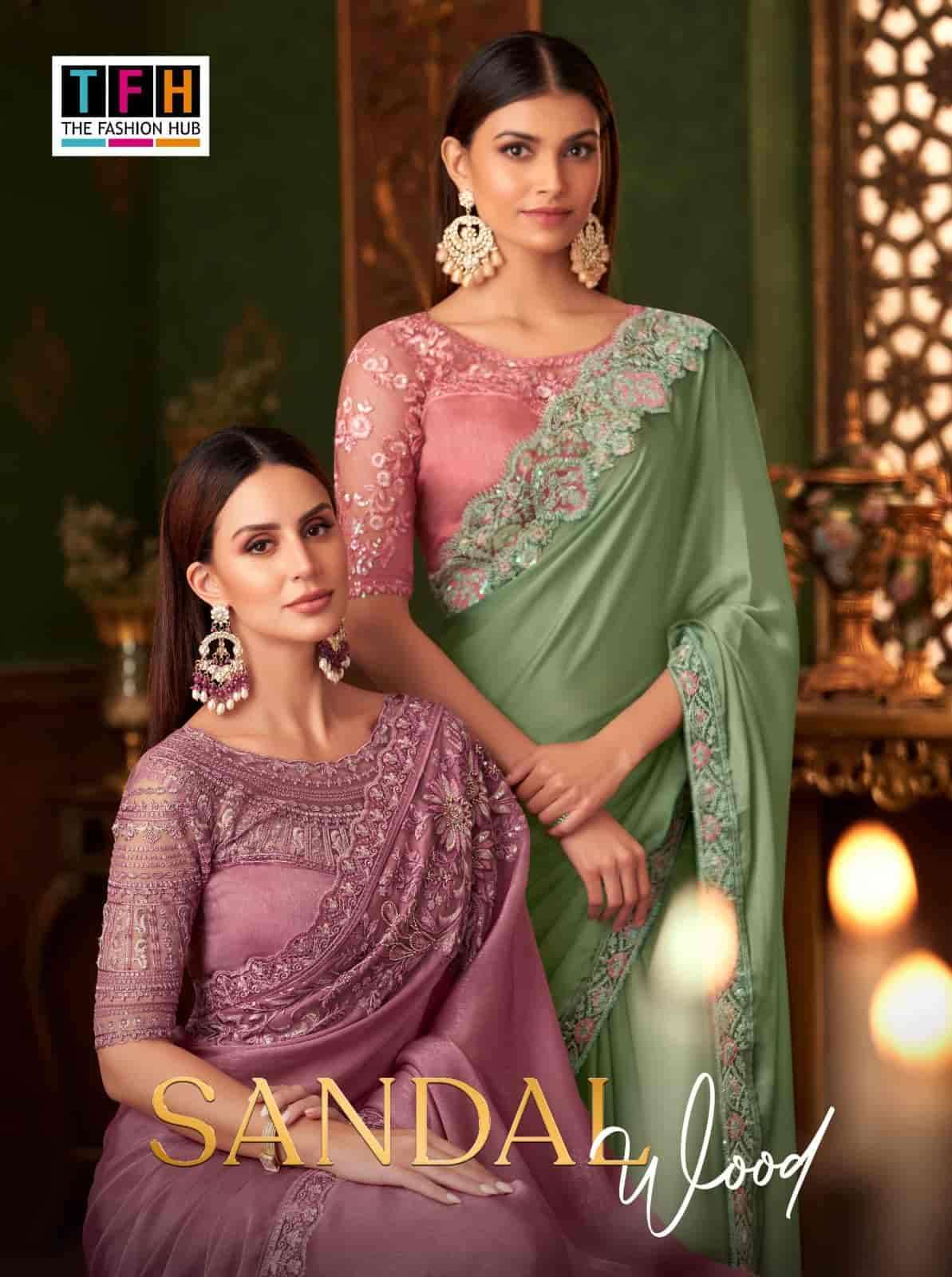 TFH SANDALWOOD 14 EDITION 1418  PARTY WEAR SILK SAREE WHOLESALER IN SURAT