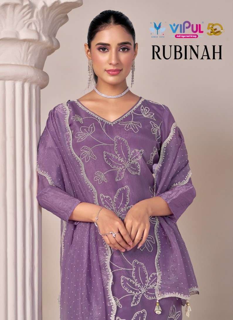 VIPUL FASHION RUBINAH ORGANZA WITH EMBRODERY WORK PARTY WEAR SALWAR SUIT WHOLESALE IN SURAT