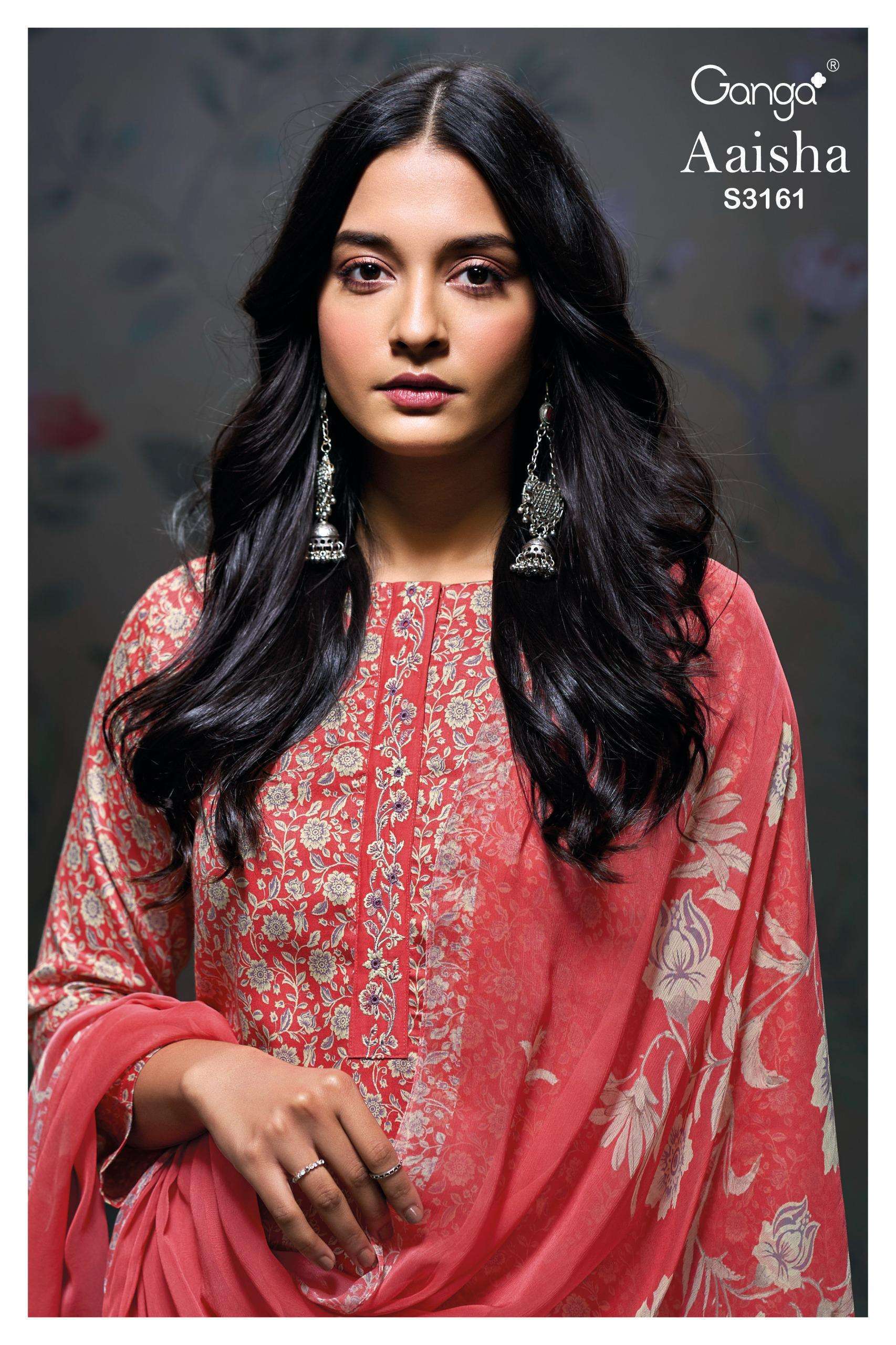 GANGA FASHION AAISHA 3161 PURE COTTON PRINTED LADIES SUIT WHOLESALER