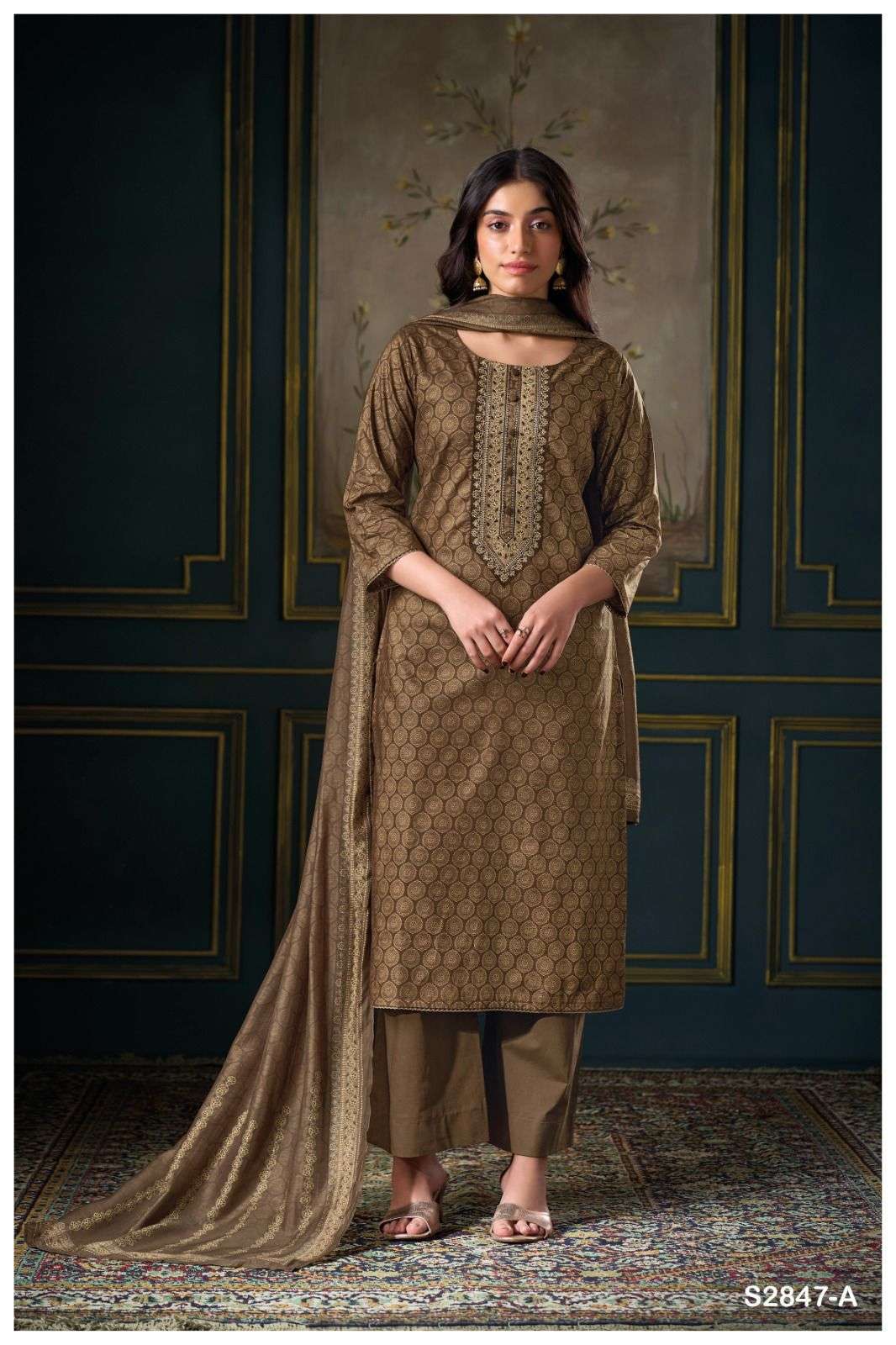 GANGA FASHION MIMA 2847 PREMIUM COTTON PRINTED LADIES SUIT WHOLESALE RATE