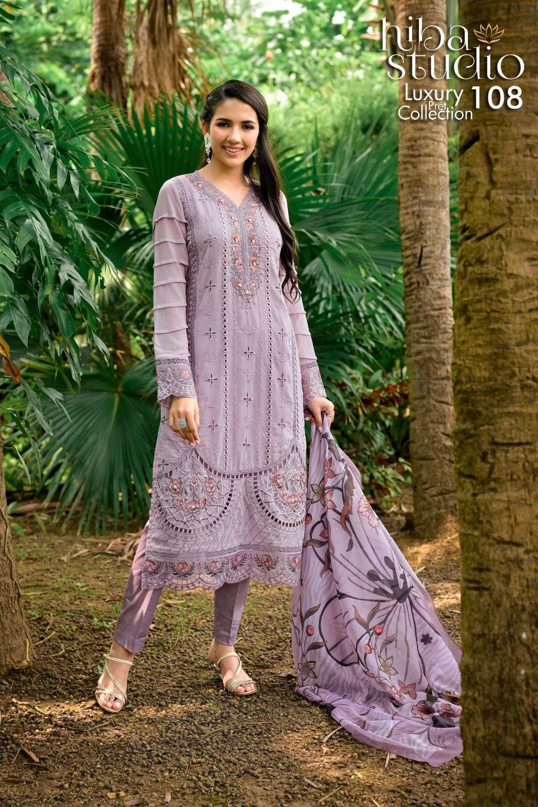 HIBA STUDION LPC VOL 108 READYMADE  PAKISTANI GEORGETTE SUIT WHOLESALE PRICE DEALER 2025