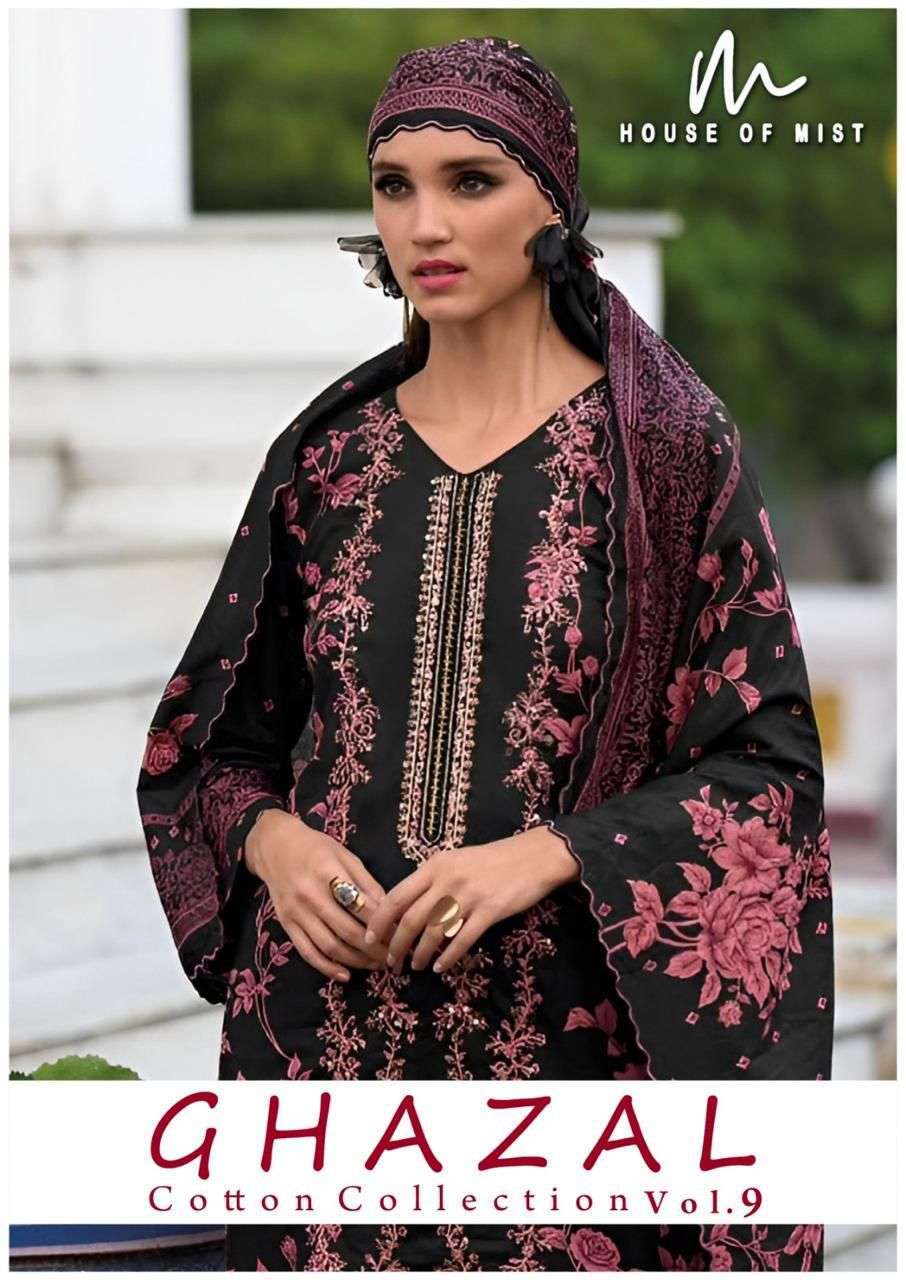 HOUSE OF MIST GHAZAL VOL 9 PURE COTTON PRINTED PAKISTANI SUIT SUPPLIER
