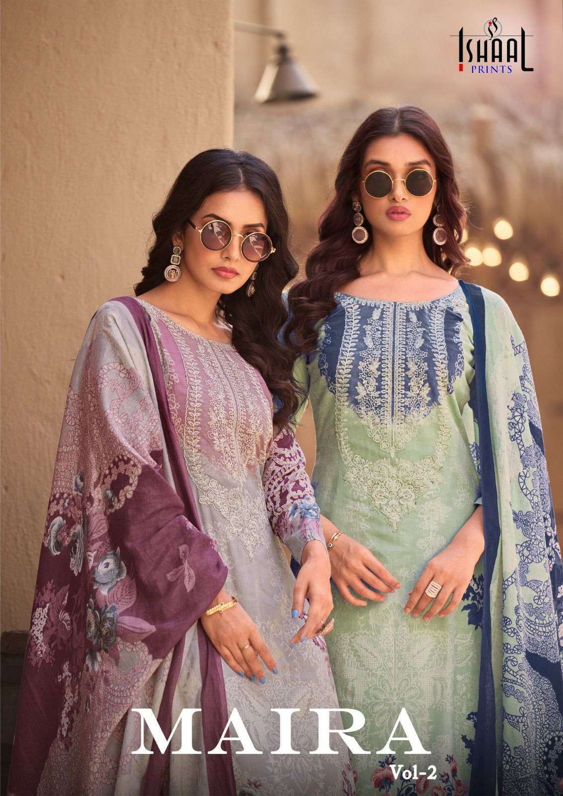 ISHAAL MAIRA VOL 2 LAWN COTTON EMBRODERY WORK PAKISTANI SUIT CATALOG EXPORTER 