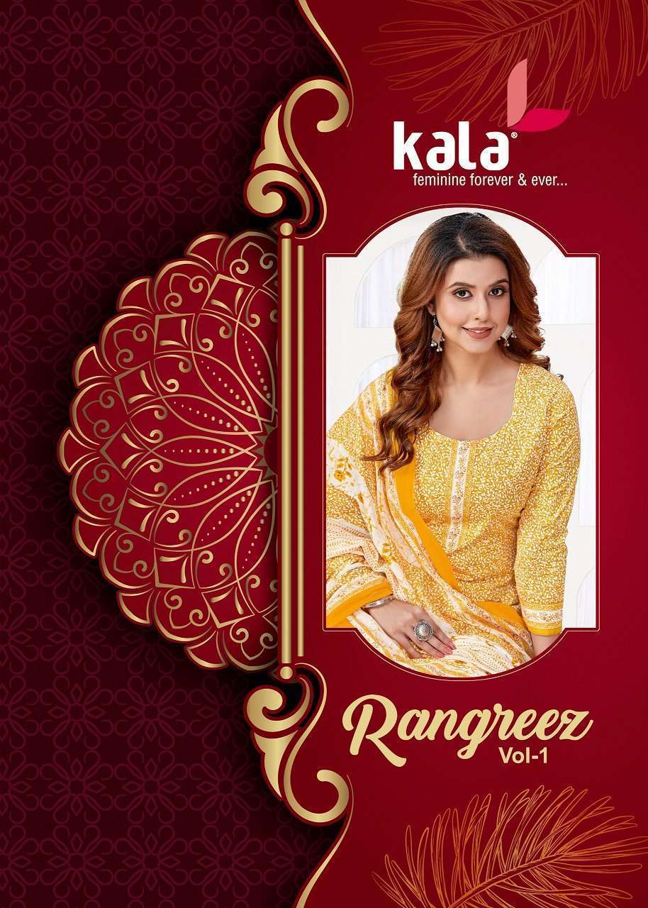 KALA RANGREEZ VOL 1 COTTON UNSTITCH SUIT CATALOG BEST RATE DEALER