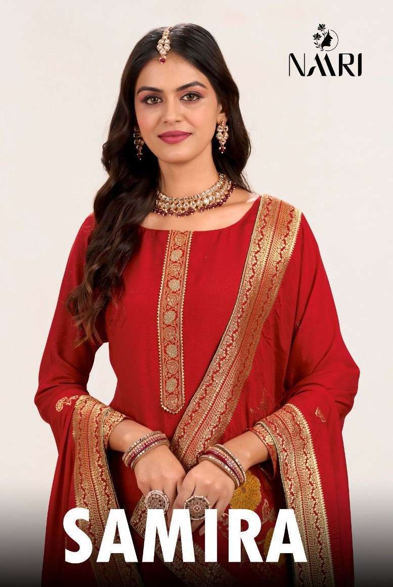 NAARI SAMIRA MUSLIN JACQUARD PARTY WEAR SALWAR SUIT WHOLESALE PRICE