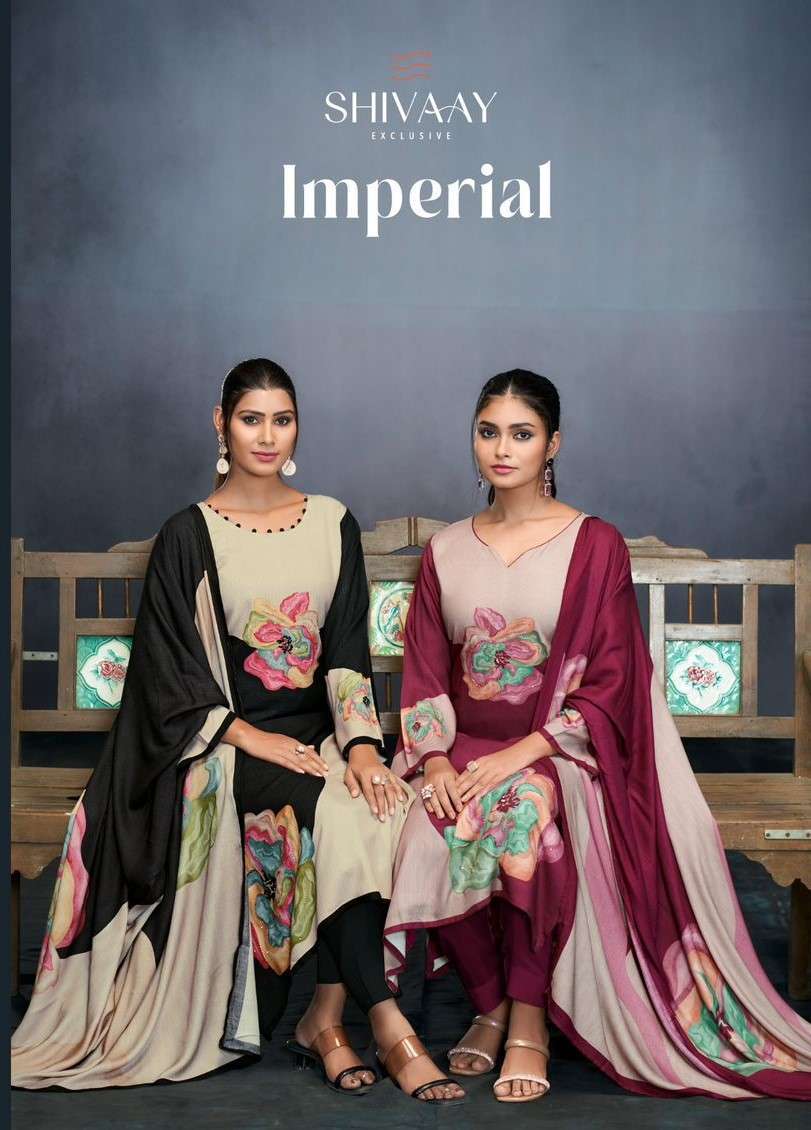 SHIVAAY IMPERIAL VISCOSE PASHMINA DIGITAL PRINTED WINTER WEAR LADIES SUIT SUPPLIER 