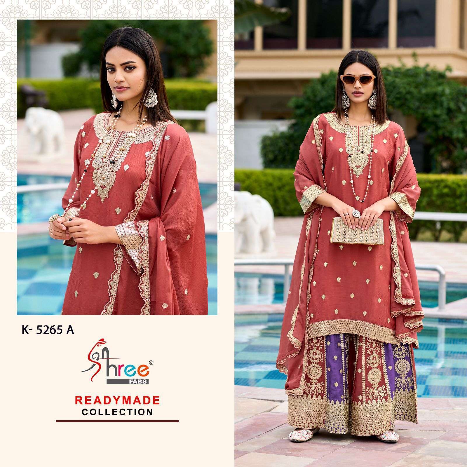 SHREE FAB K 5265 COLOURS DESIGNER WEDDING SUIT CATALOG EXPORTER