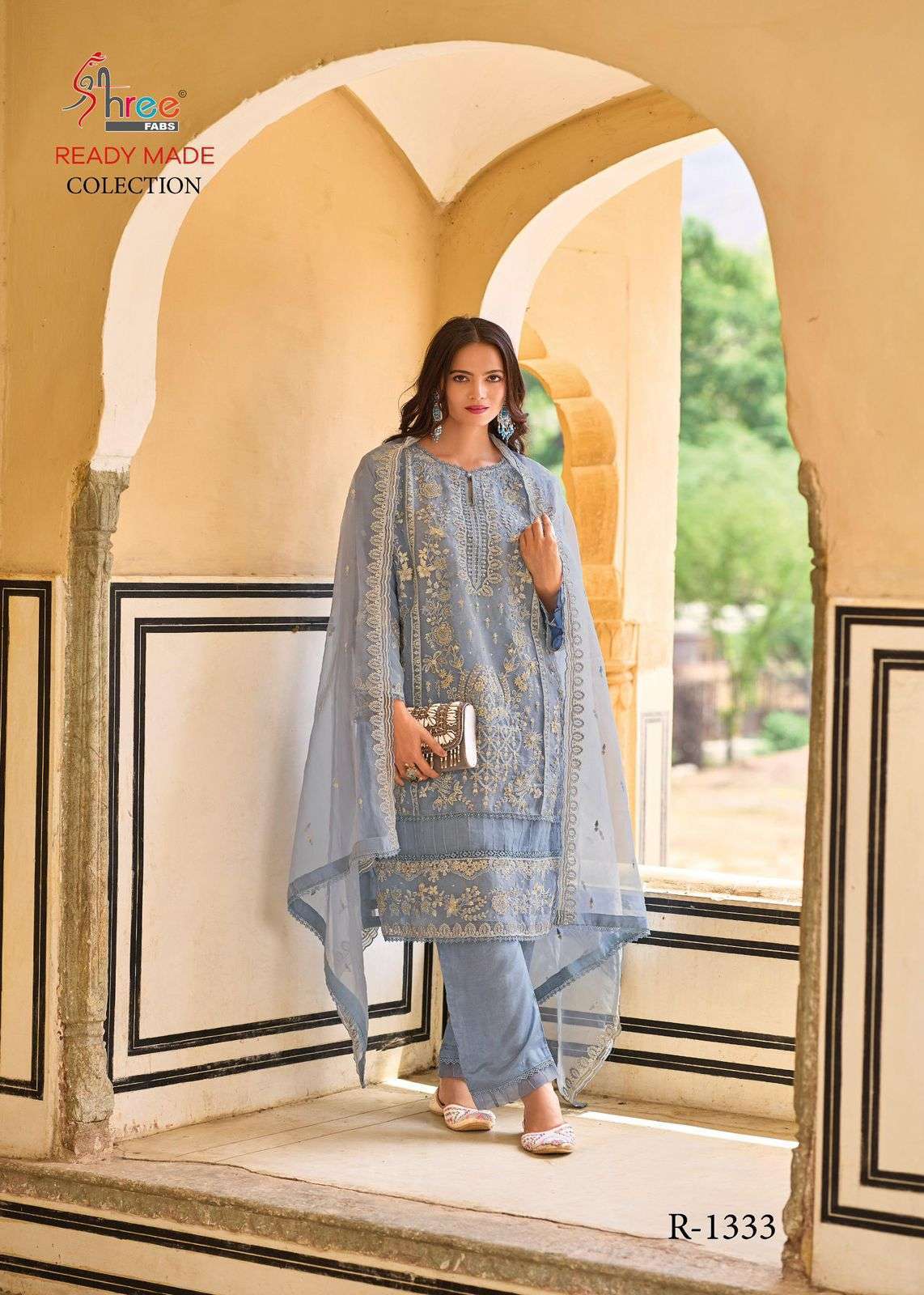 SHREE FAB R 1333 COLOURS PARTYWEAR READYMADE PAKISTANI DESIGNER SUIT WHOLESALER