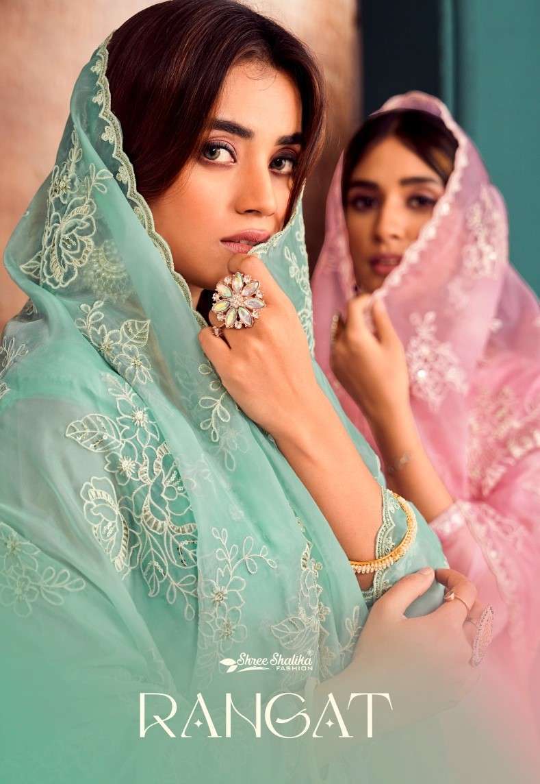 SHREE SHALIKA RANGAT SOFT ORGANZA EMBRODERY WORK PARTY WEAR LADIES SUIT WHOLESALER 