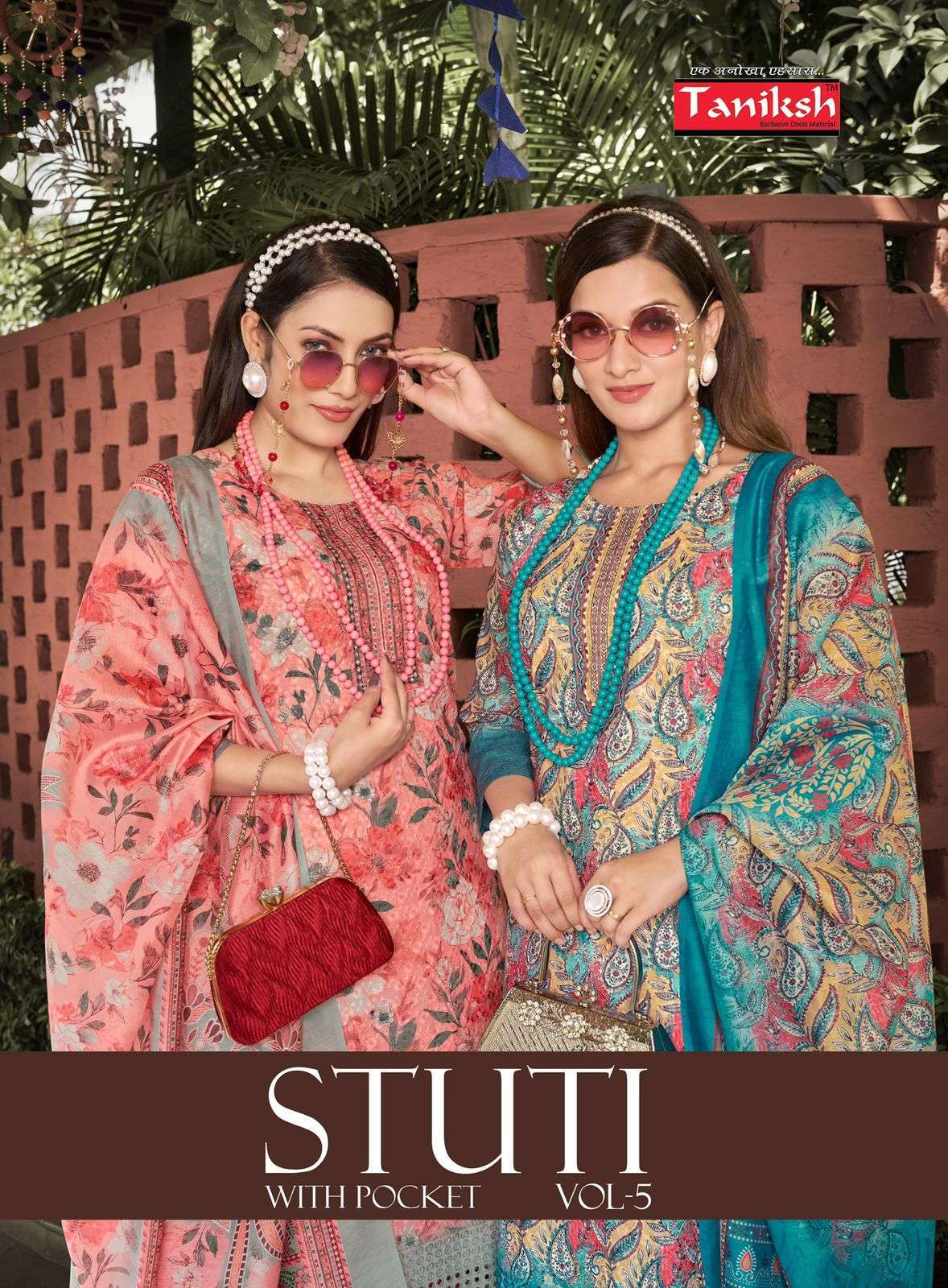 TANIKSH STUTI VOL 5 DIGITAL PRINTED EMBRODERY WORK READYMADE THREE PCS SUIT 