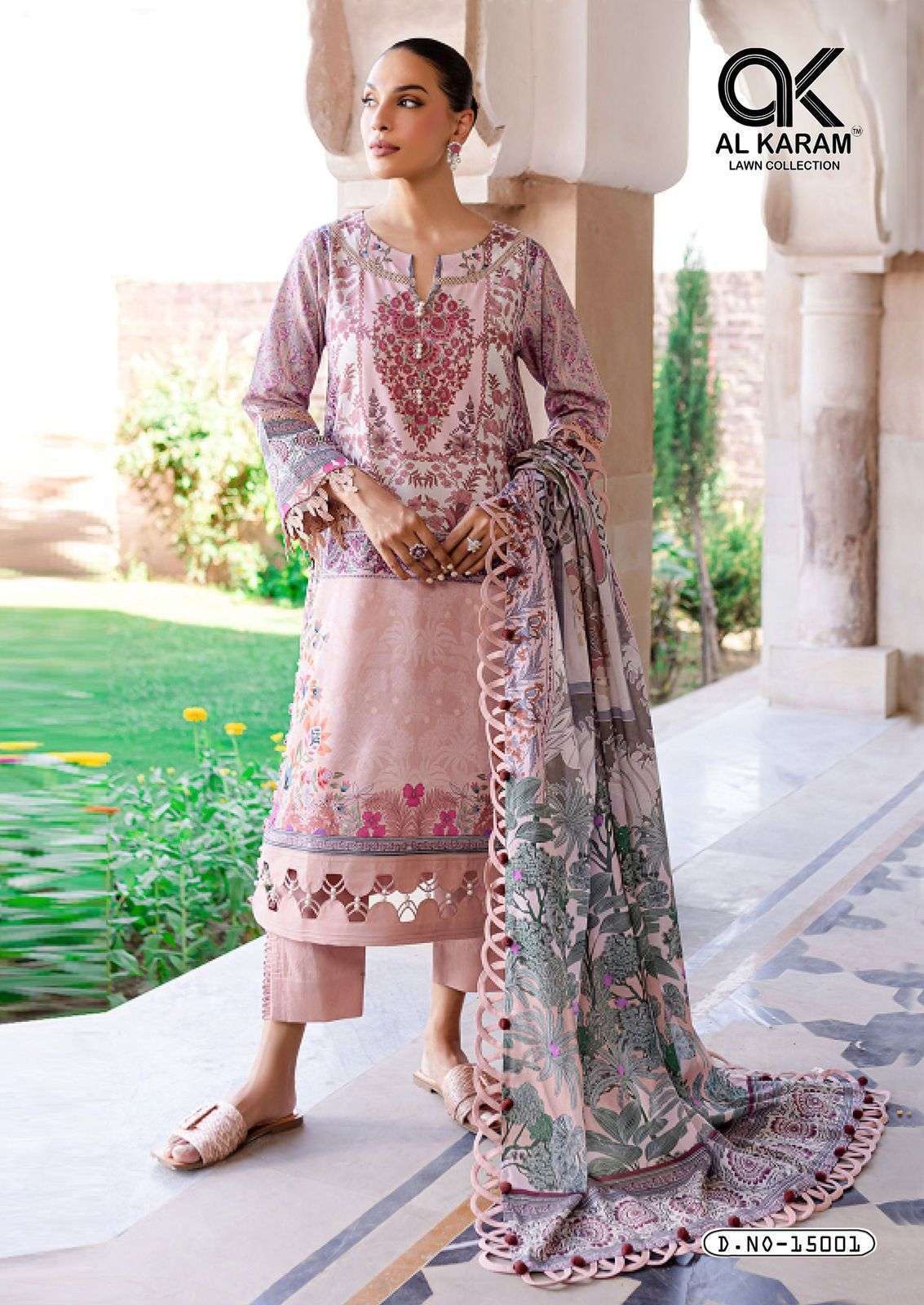 AL KARAM KESARIYA VOL 15 PURE COTTON PRINTED DRESS MATERIAL SUPPLIER 