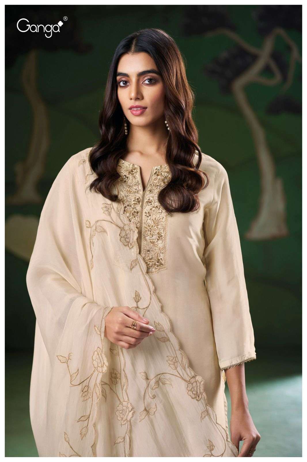 GANGA FASHION NOAH 3195 BEMBERG SILK DESIGNER LADIES SUIT SUPPLIER 