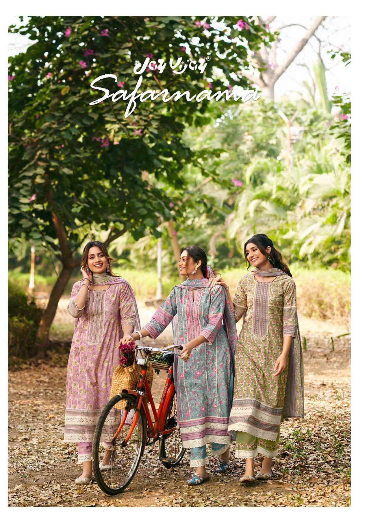 JAY VIJAY SAFARNAMA COTTON HANDBLOCK PRINTED LADIES SUIT WHOLESALE RATE
