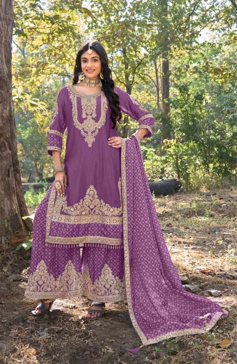 MUSHQ MR 1015  COLOURS CHINON SILK PARTY WEAR READYMADE PAKISTANI SUIT WHOLESALER