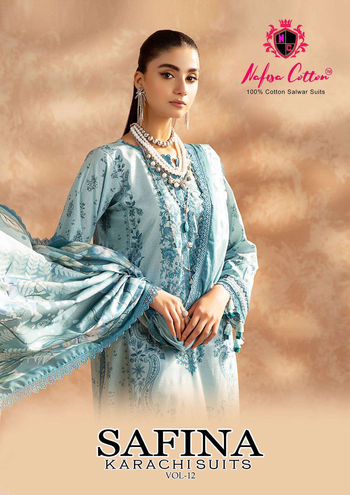 NAFISA COTTON SAFINA VOL 12 PAKISTANI PRINTED DRESS MATERIAL MANUFACTURER