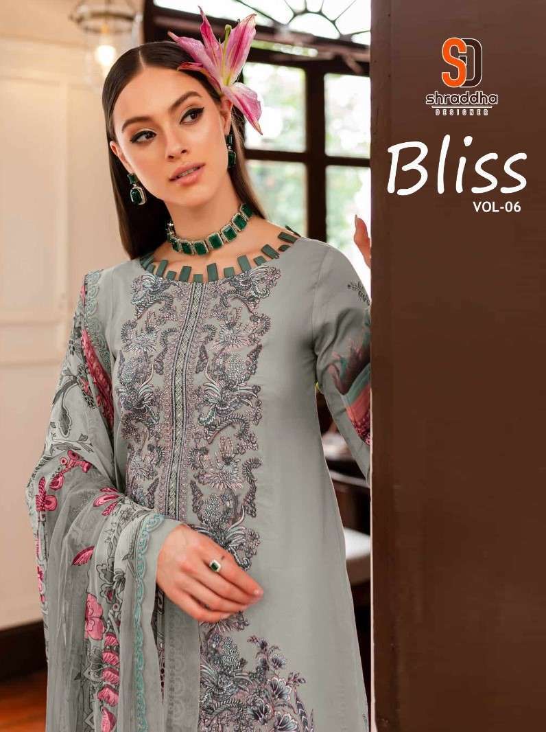 SHRADDHA DESIGNER BLISS VOL 6  PURE COTTON PATCHWORK PAKISTANI SUIT 