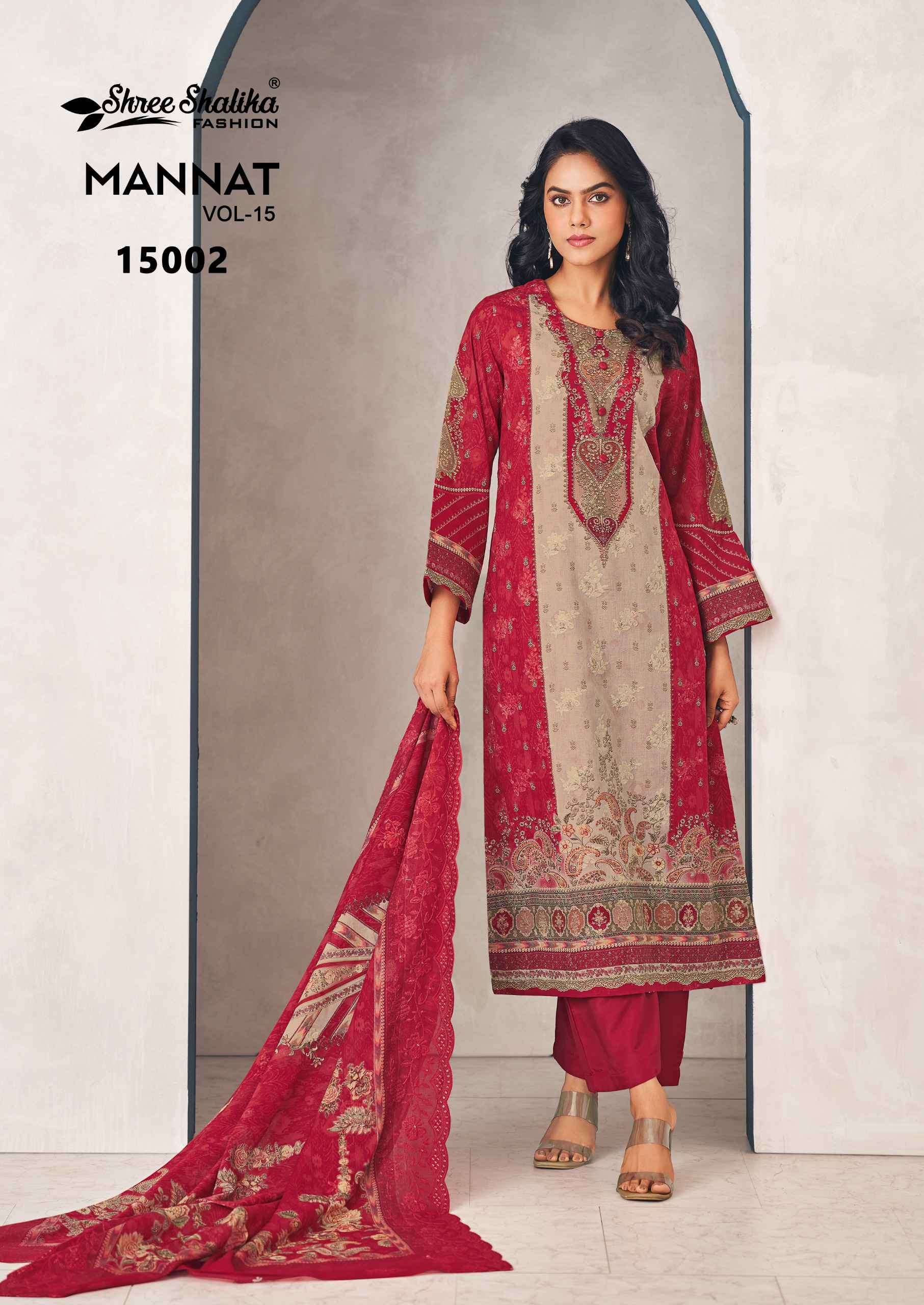 SHREE SHALIKA MANNAT VOL 15 LAWN COTTON SALWAR KAMEEZ WHOLESALE RATE 