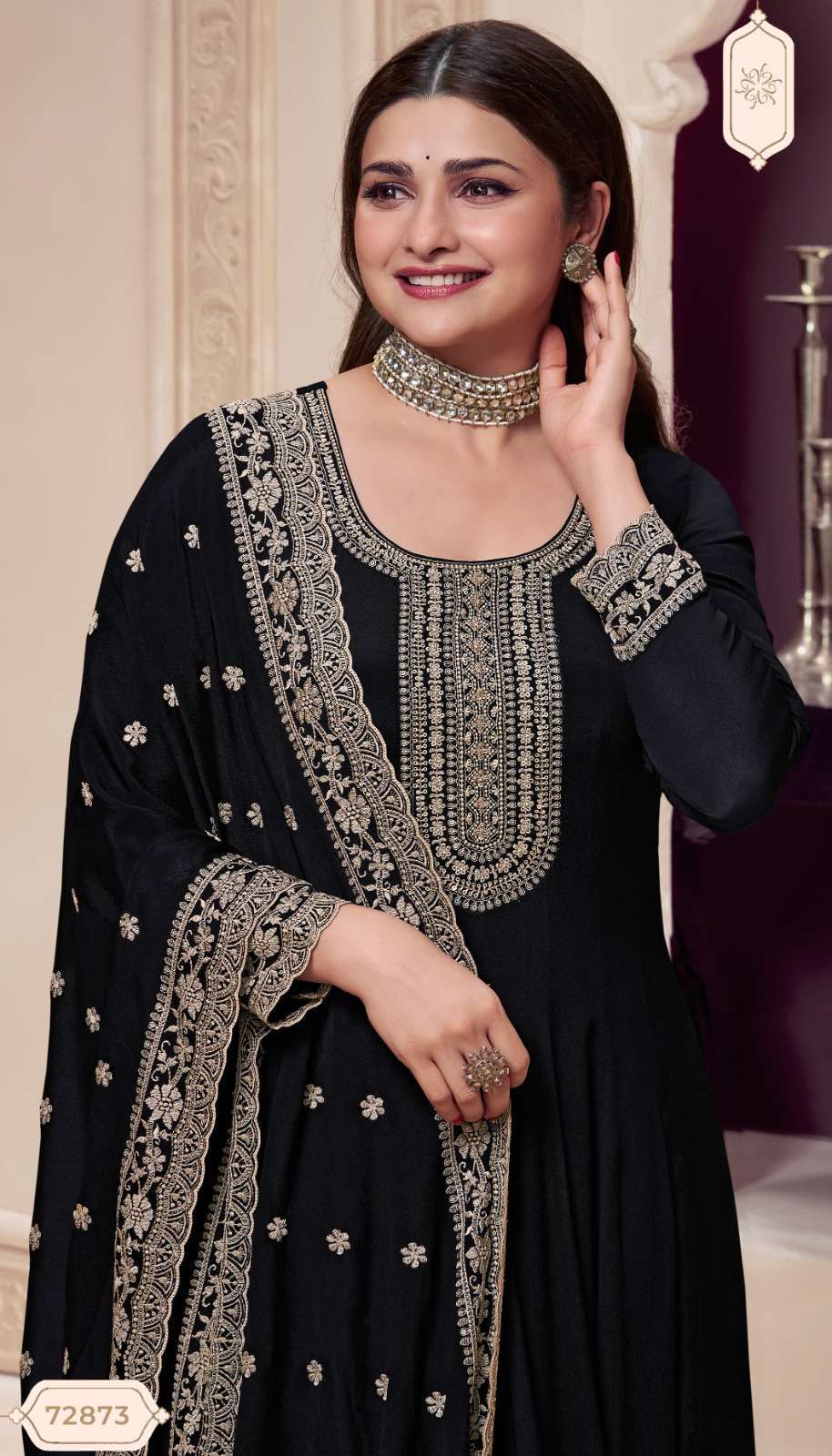VINAY FASHION KULEESH BLAZE PARTY WEAR CHINON DESIGNER GOWN CATALOG SUPPLIER