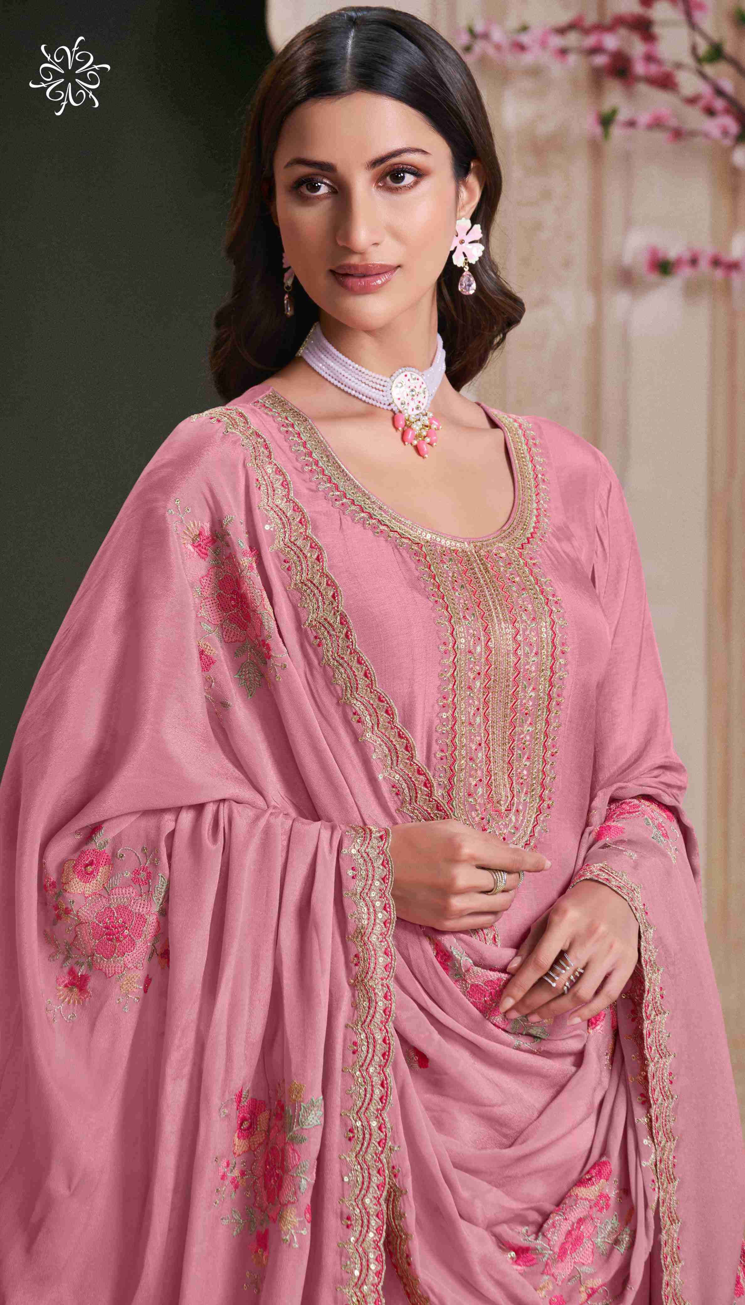 VINAY FASHION KULEESH NAAZ DESIGNER SILK PARTY WEAR GOWN CATALOG EXPORTER