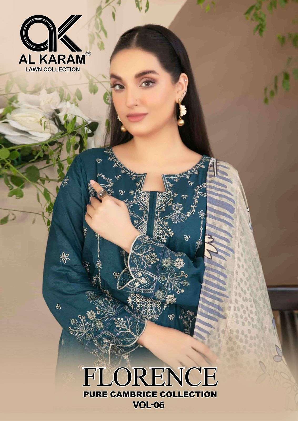 AL KARAM FLORENCE VOL-6  PRINTED PAKISTANI DRESS MATERIAL 