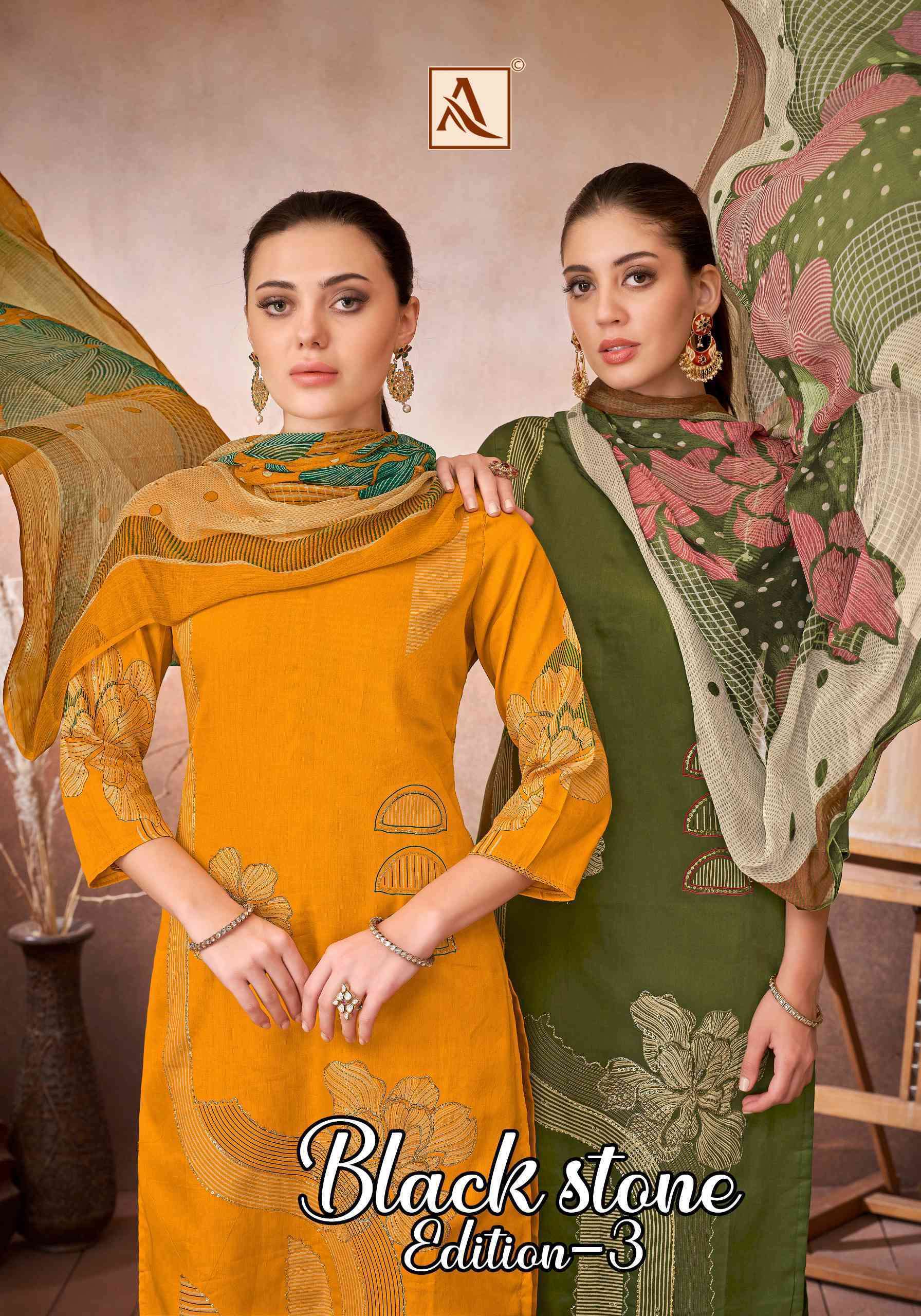 ALOK  BLACK STONE EDITION 3 JAM COTTON FANCY LADIES SUIT COLLECTION SUPPLIER
