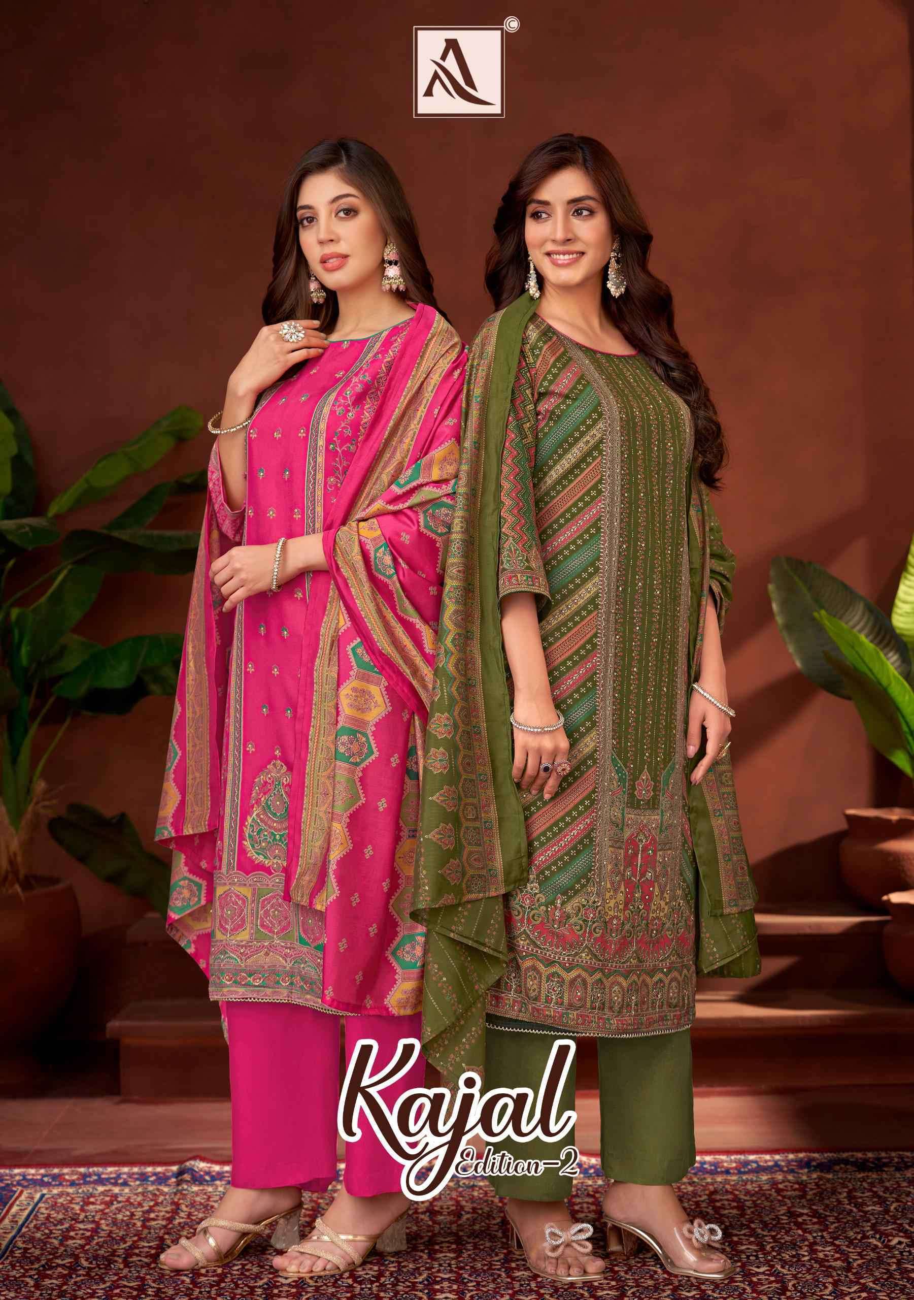 ALOK SUIT KAJAL VOL 2  VISCOSE RAYON FANCY SALWAR KAMEEZ DEALER IN INDIA 