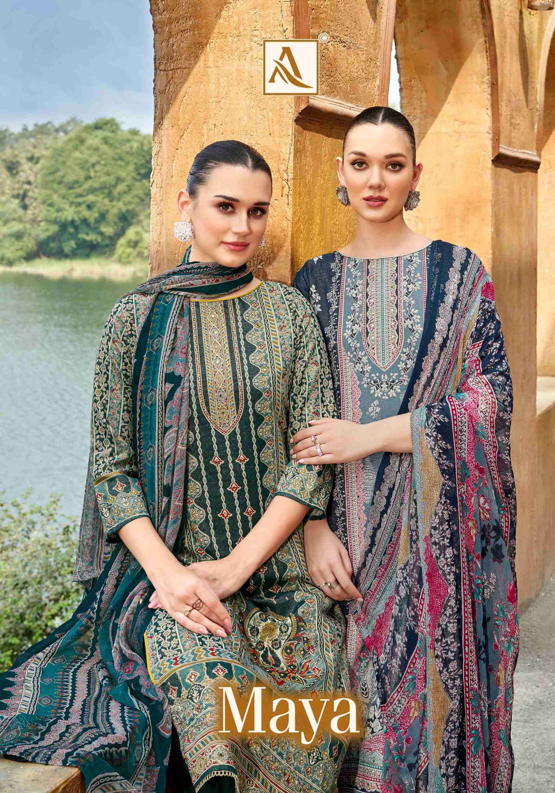 ALOK SUIT MAYA PURE VISCOSE RAYON DISCHARGE PRINTED UNSTITCHED SALWAR KAMEEZ WHOLESALER
