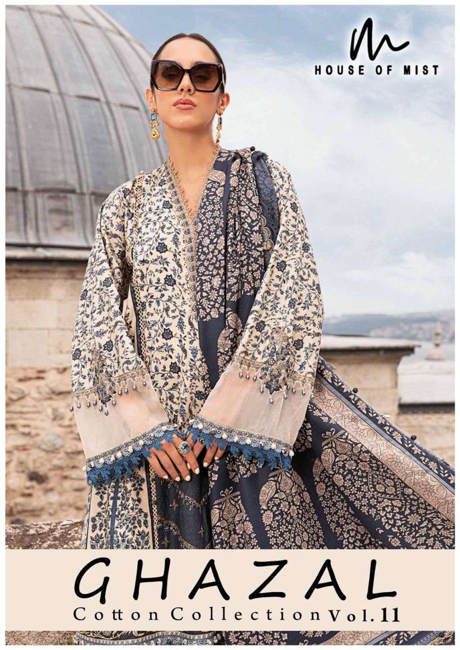 HOUSE OF MIST GHAZAL VOL 11 PURE COTTON PRINTED PAKISTANI SUIT SUPPLIER
