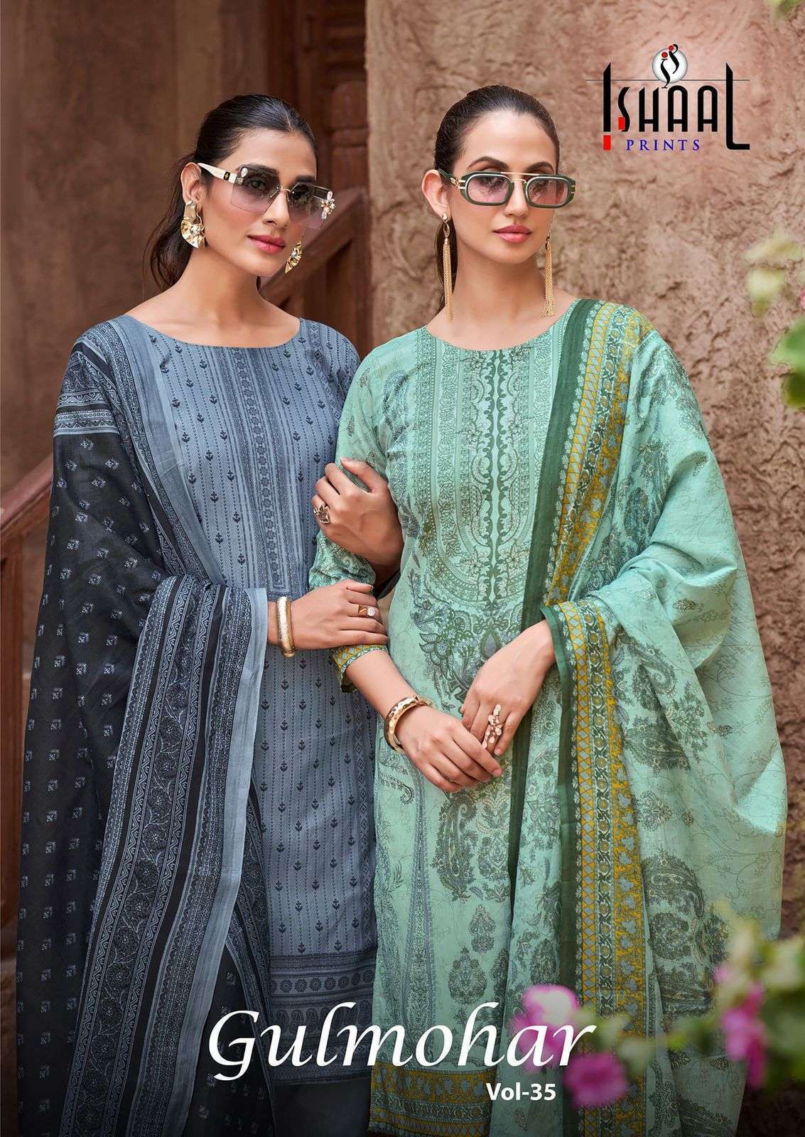 ISHAAL PRINT GULMOHAR VOL 35 LAWN COTTON EMBRODERY WORK SALWAR KAMEEZ WHOLESALER 