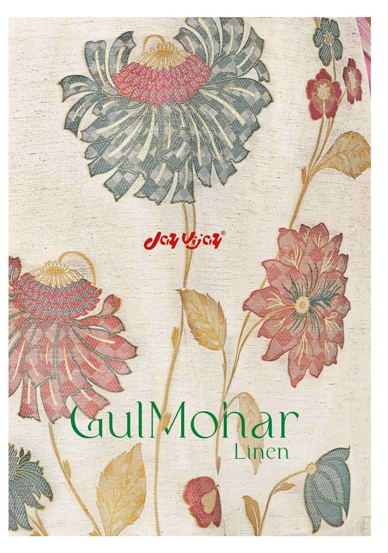 JAY VIJAY GULMOHR LINEN JACQUARD WITH FANCY EMBRODERY WORK SALWAR SUIT CATALOGUE SUPPLIER