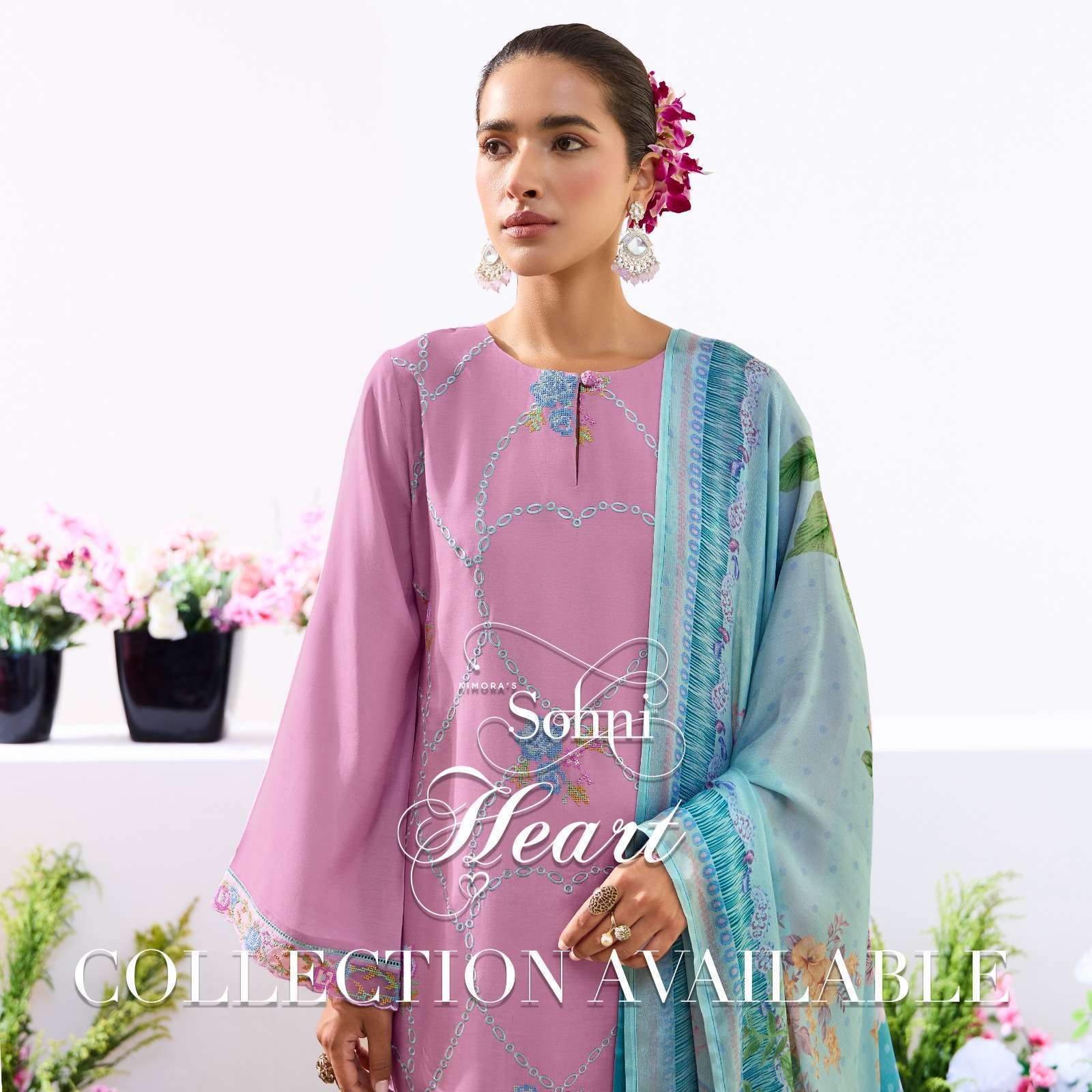 KIMORA SOHNI HEART   LAWN COTTON DIGITAL PRINTED UNSTITCHED SALWAR KAMEEZ CATALOG EXPORTER