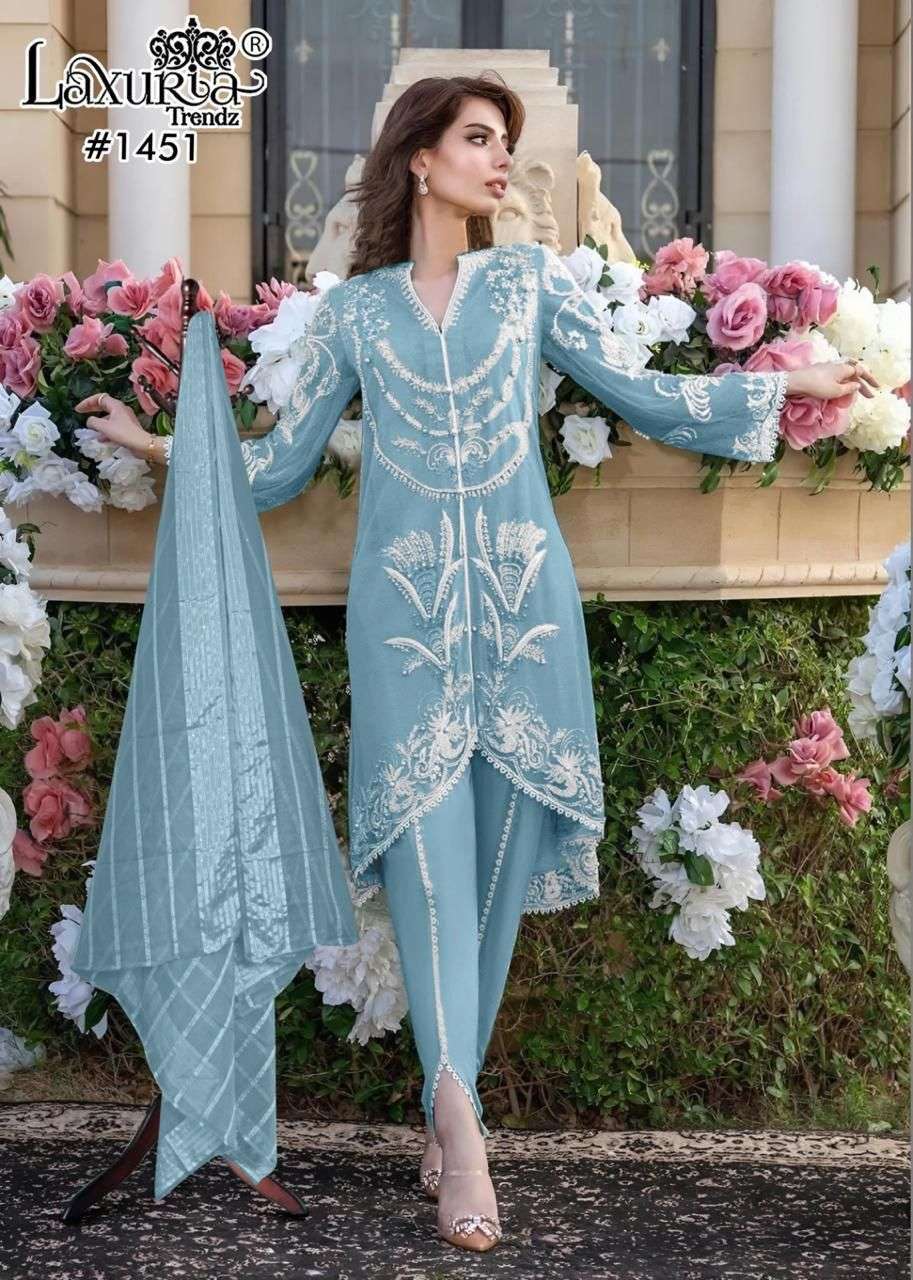 LAXURIA TRENDZ 1451 DESIGNER PAKISTANI GEORGETTE KURTI SUPPLIER IN SURAT 