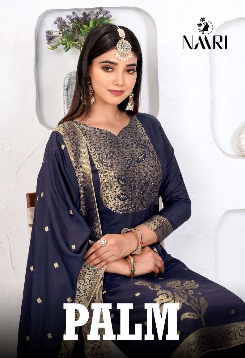 NAARI PALM DESIGNER JACQUARD DIAMOND HANDWORK SALWAR KAMEEZ WHOLESALER