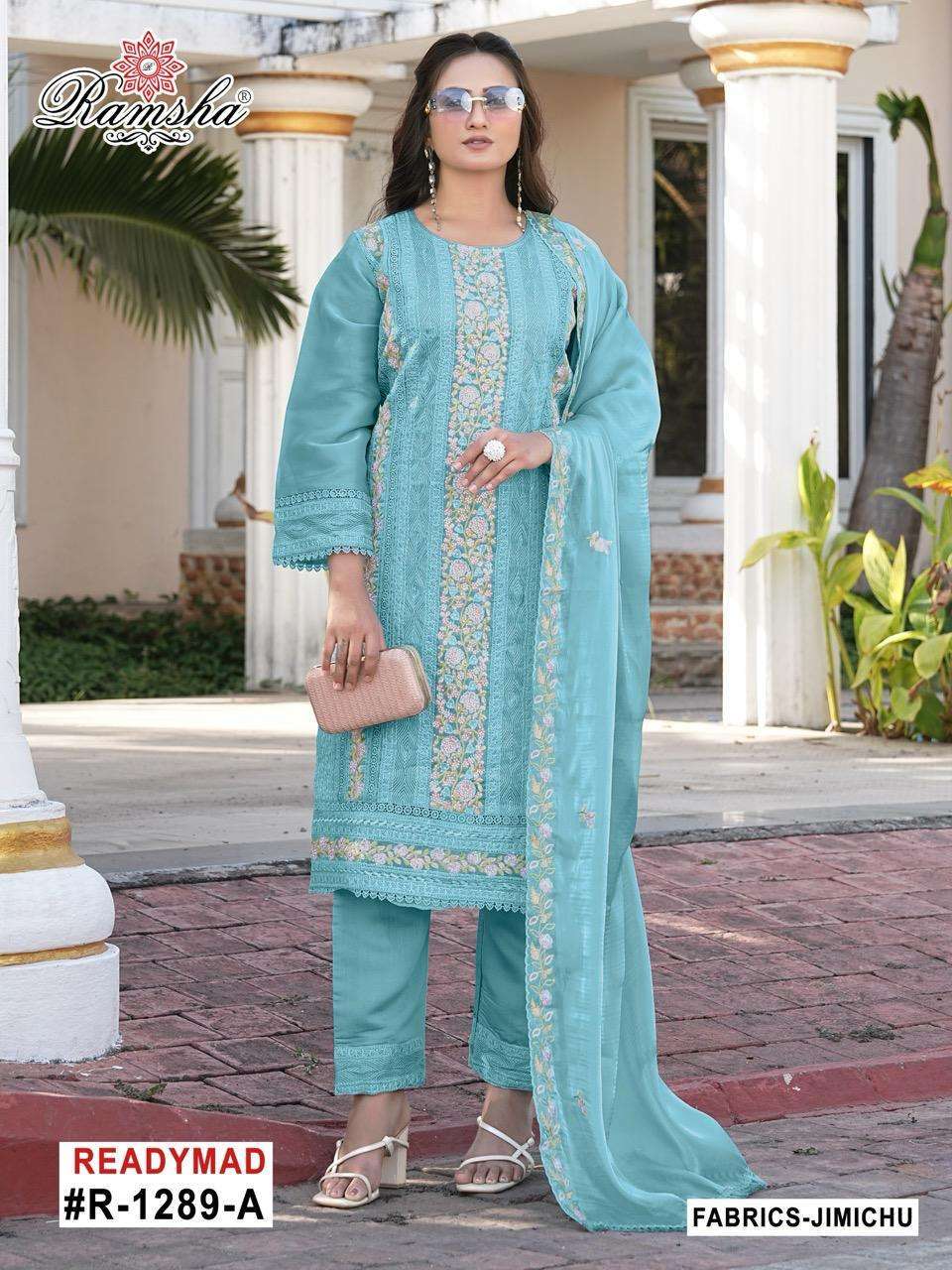RAMSHA R 1289 NX JIMI CHU  EMBRODERY WORK READYMADE PAKISTANI SUIT SUPPLIER 