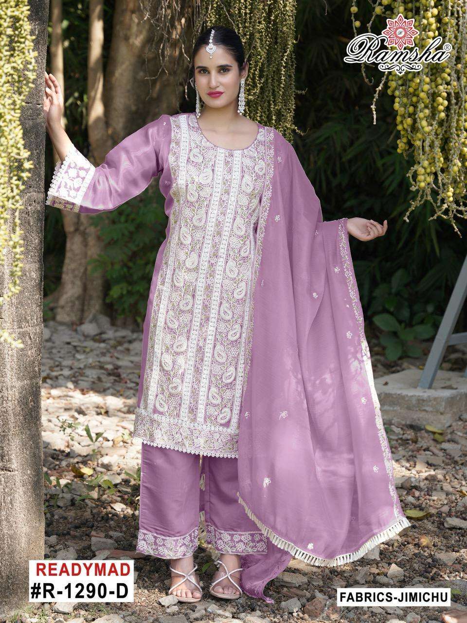 RAMSHA R 1290 NX FANCY JIMI CHU FANCY READYMADE PAKISTANI SUIT WHOLESALER