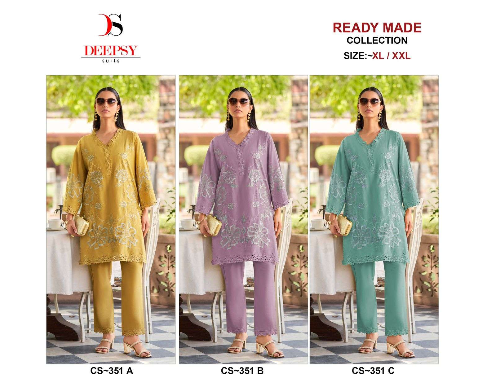 DEEPSY SUIT CS 351 VISCOSE SILK DESIGNER CORD SET WHOLESALER 