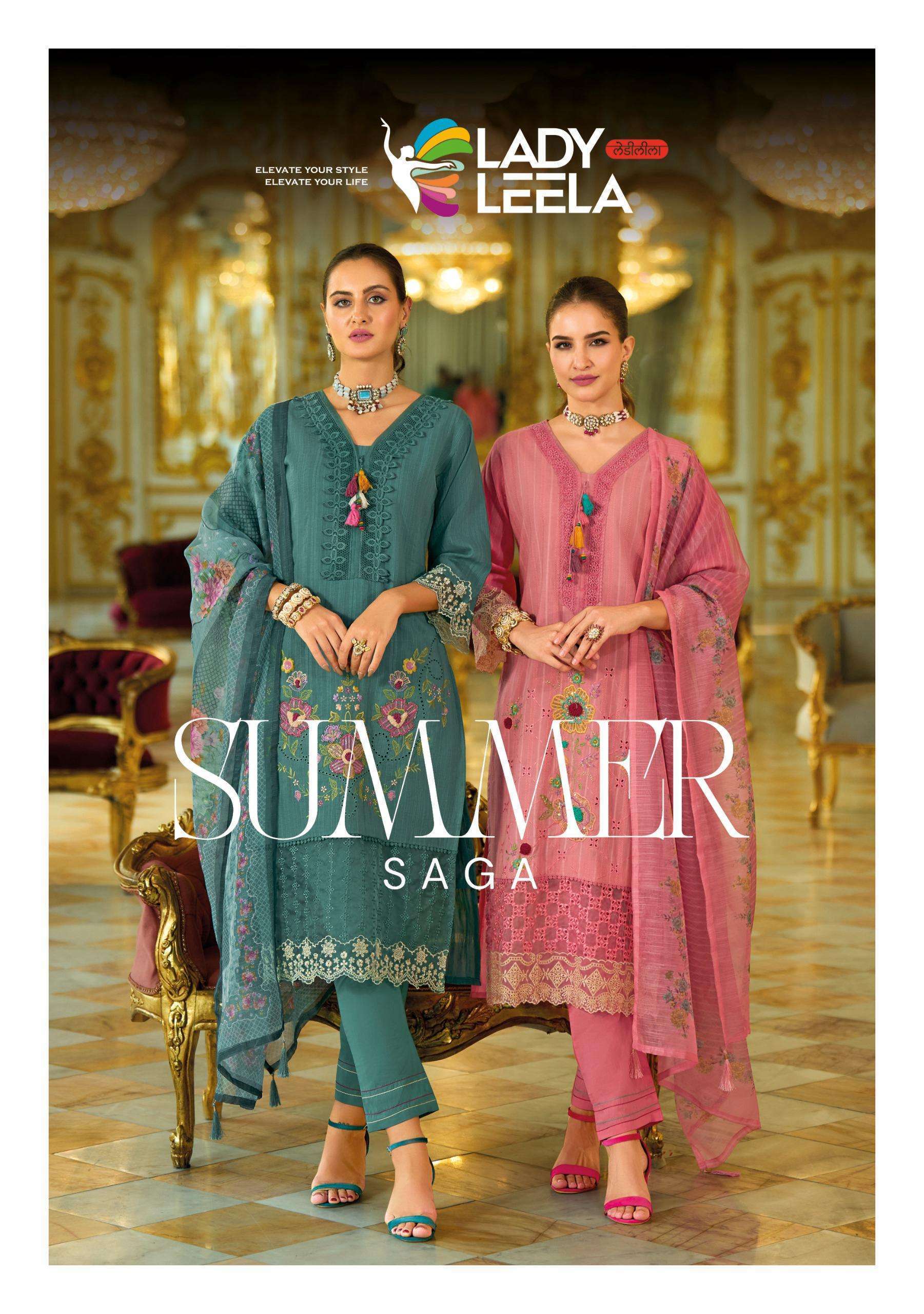 LADY LEELA SUMMER SAGA FANCY WORK DESIGNER KURTI WHOLESALE RATE 