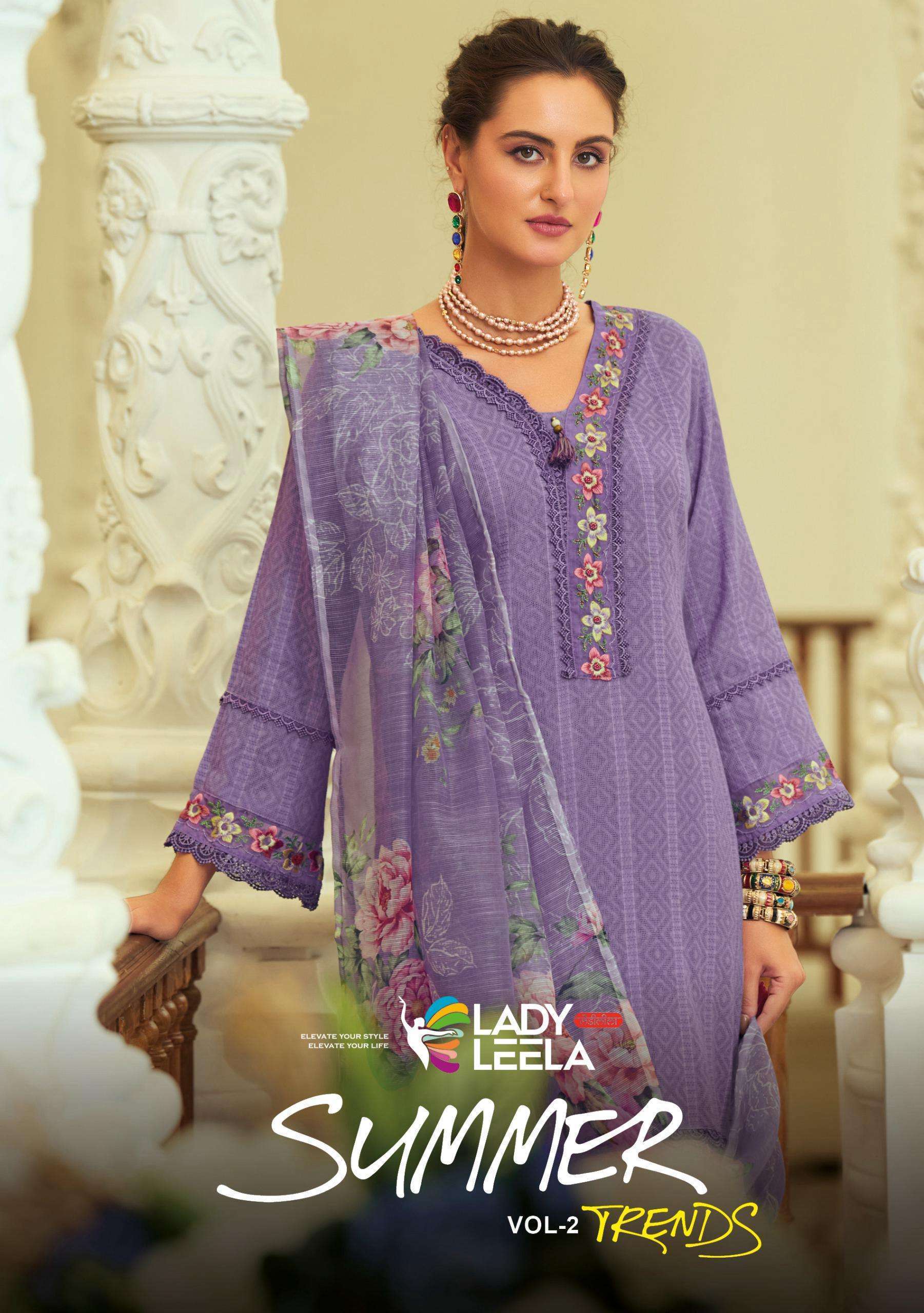 LADY LEELA SUMMER TRENDS VOL-2 FANCY KURTI WITH BOTTOM AND DUPATTA SUPPLIER 