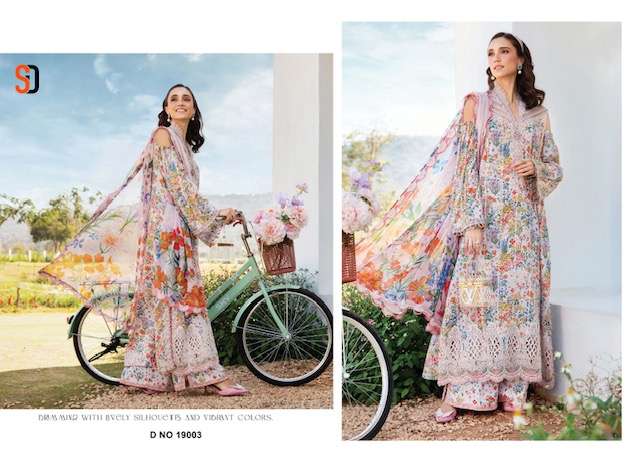 SHRADDHA DESIGNER MARIA B VOL-19 HEAVY EMBRODERY PAKISTANI SUIT CATALOG SUPPLIER 