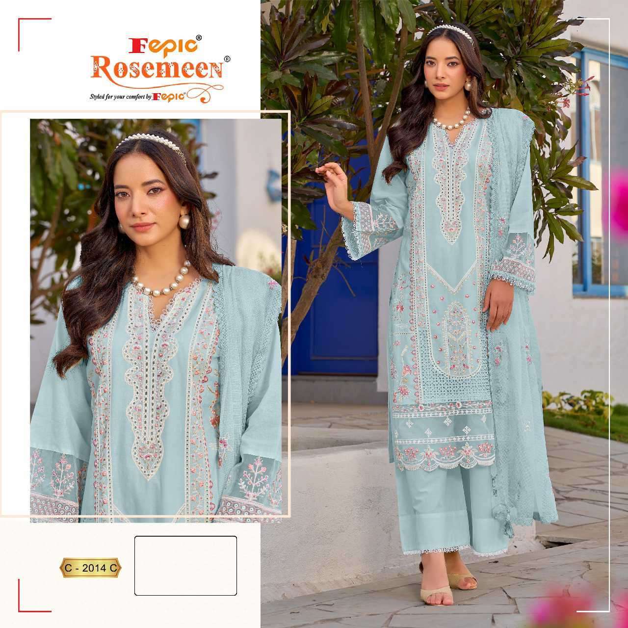 FEPIC C 2014 COLOURS DESIGNER EMBRODERY WORK COTTON PAKISTANI SUIT WHOLESALE RATE