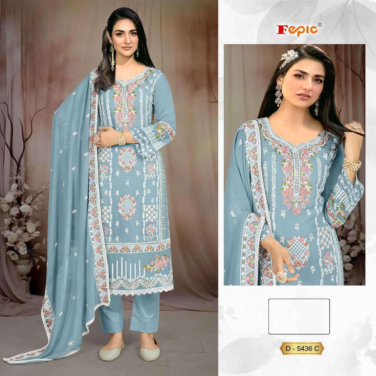 FEPIC C 5436 COLOURS GEORGETTE EMBRODERYWORK LATEST PAKISTANI SUIT 