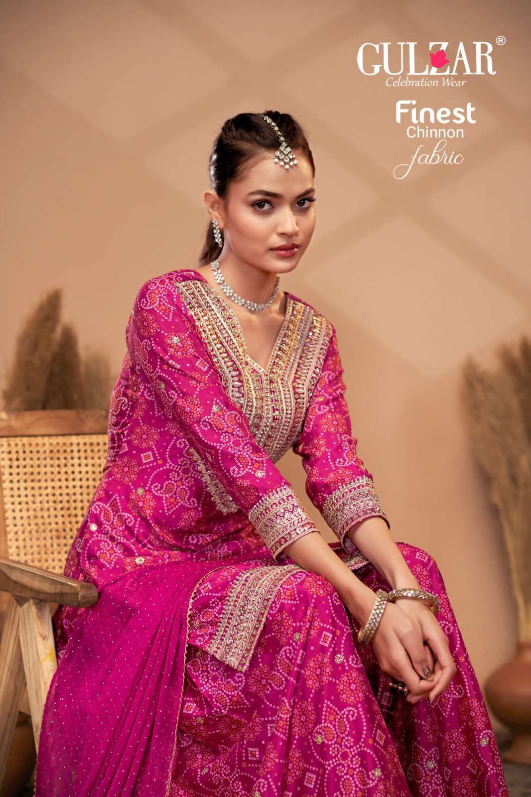 GULZAR BANDHREJ 2151 TO 2154 DESIGNER PARTY WEAR CHINON READYMADE SUIT EXPORTER