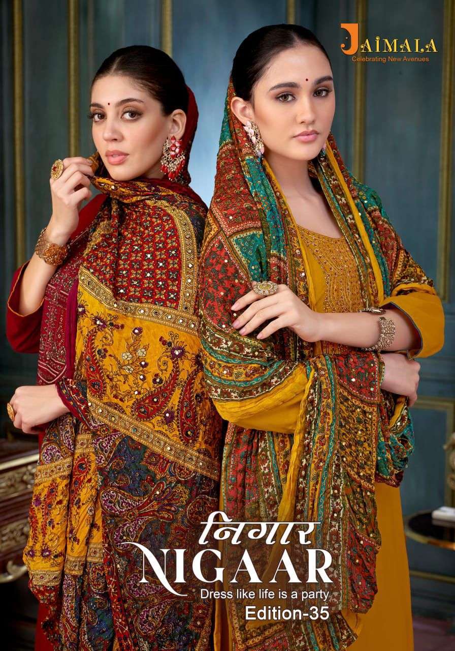 JAIMALA NIGAAR EDITION VOL-35 RAYON EMBRODERY WORK LATEST SALWAR KAMEEZ 