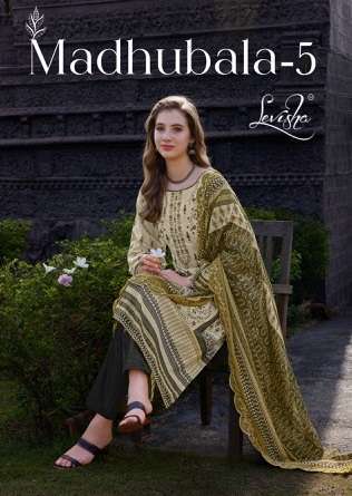 LEVISHA MADHUBALA VOL-5 LAWN COTTON EMBRODERY WORK PAKISTANI SUIT WHOLESALER