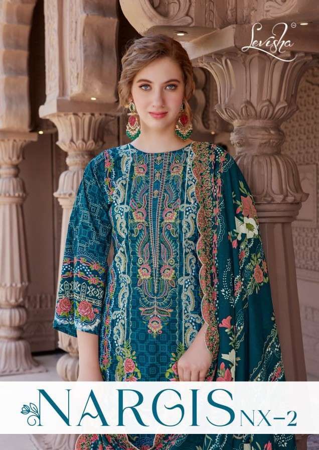 LEVISHA NARGIS NX VOL-2 LAWN COTTON EMBRODERY WORK SALWAR KAMEEZ WHOLESALER 