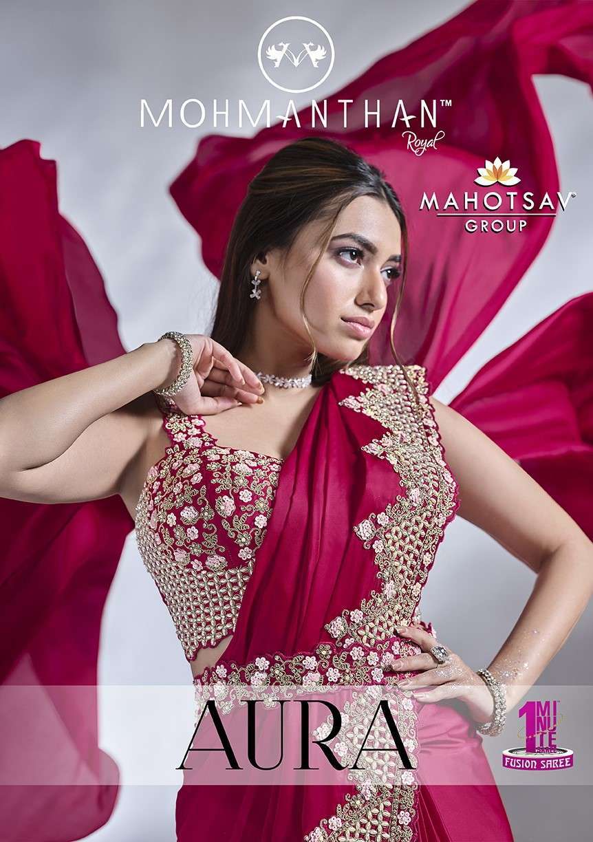 MAHOTSAV MOHMANTHAN  24600 AURA SILK READY TO WEAR FANCY SAREE EXPORTER