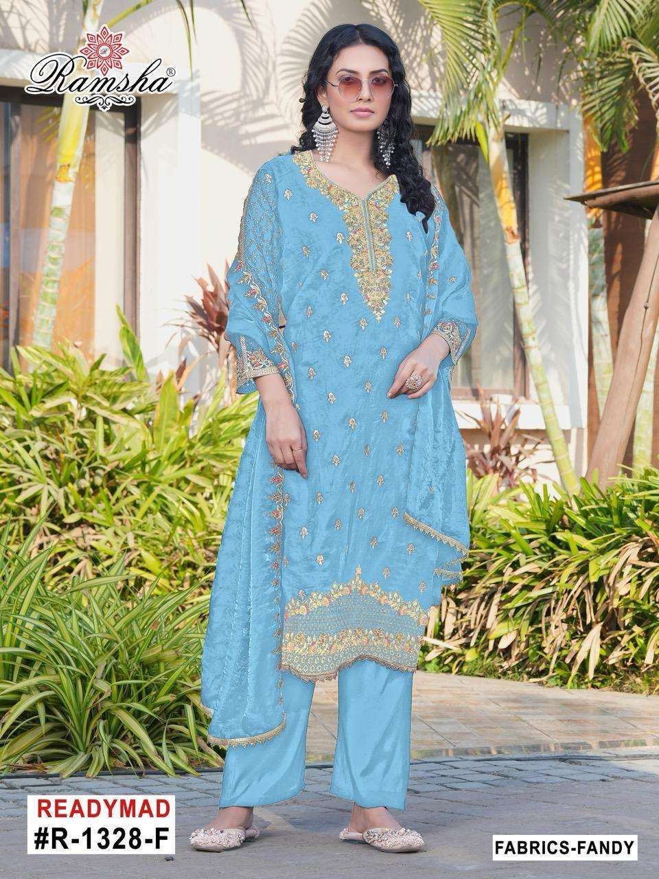RAMSHA R 1328  NX VOL-2 FANCY PARTY WEAR READYMADE PAKISTANI SUIT DEALER 