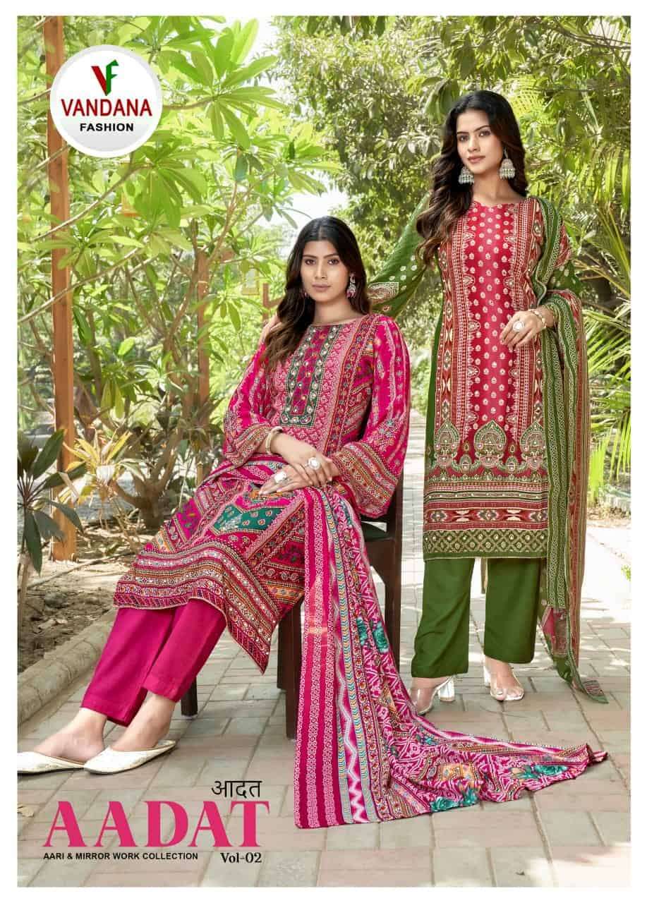 VANDANA FASHION AADAT VOL-2 VISCOSE RAYON SALWAR KAMEEZ CATALOG WHOLESALER 