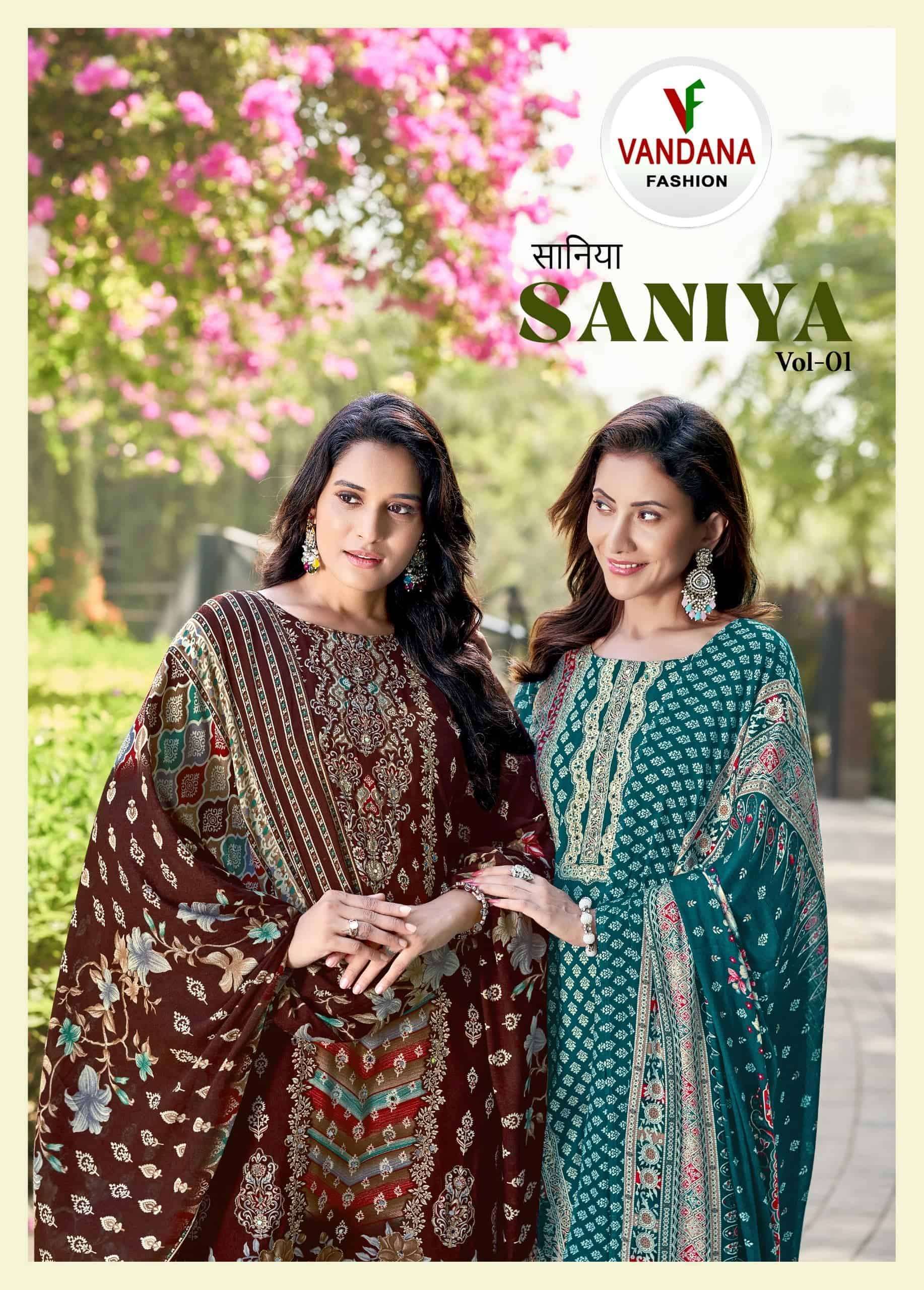 VANDANA FASHION SANIYA VOL-1  VISCOSE RAYON SALWAR KAMEEZ CATALOG WHOLESALER 